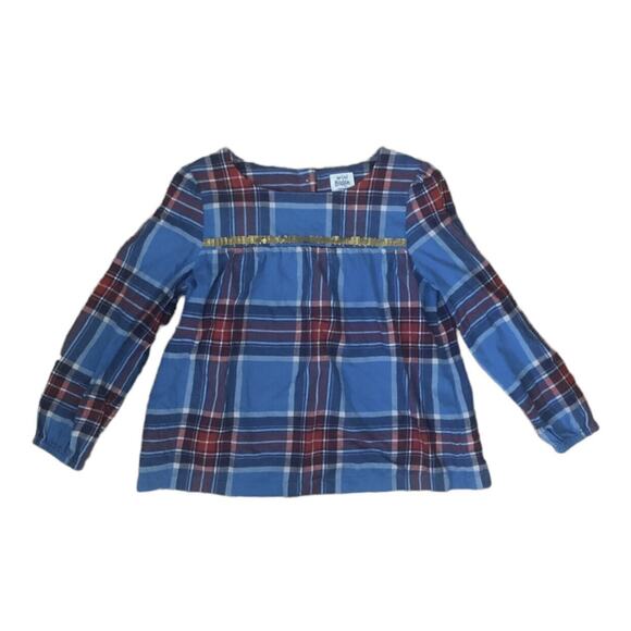 Boden (5|6y) Plaid Sequin Top - Picture 1 of 8